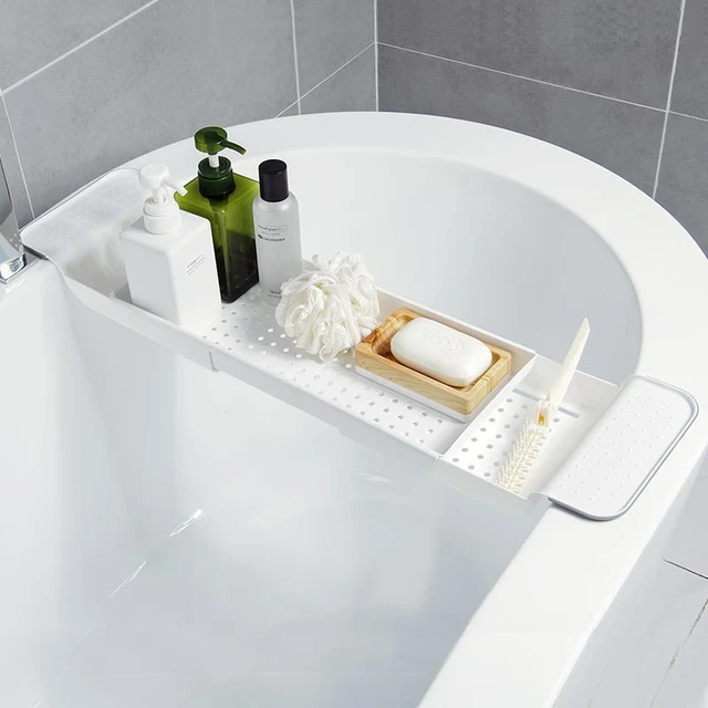 Bathtub Tray Adjustable Bath Tub Organizer Tub Organizer & Holder