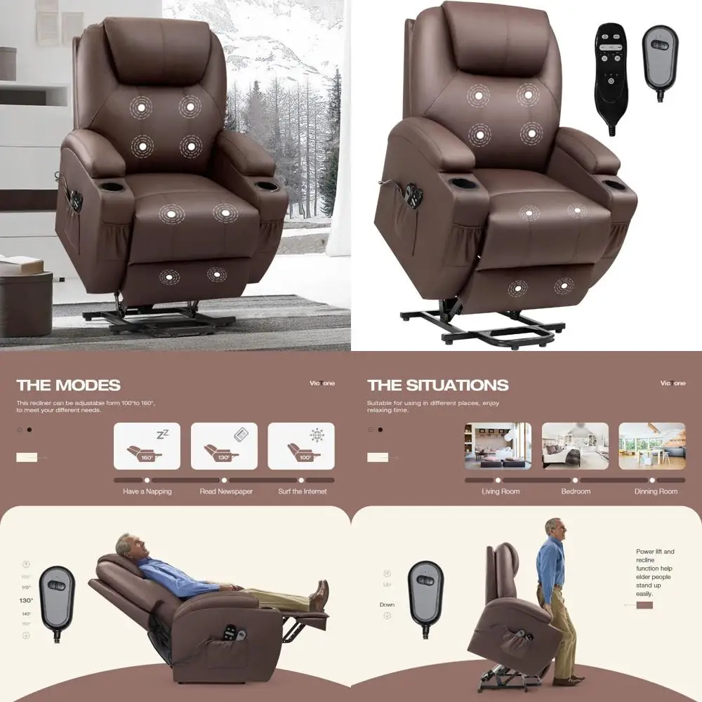 Elderly Power Lift Recliner Chair with Massage 1