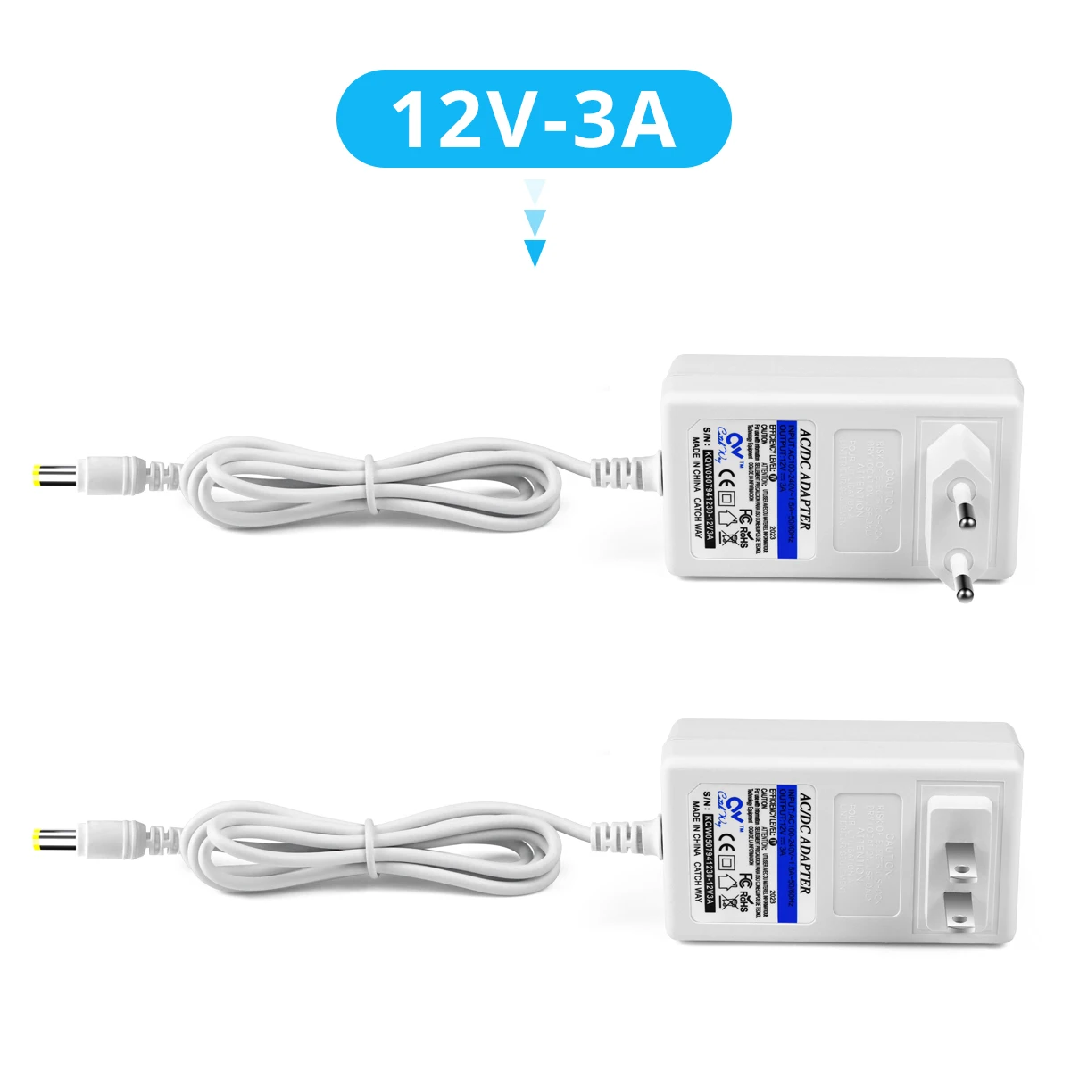 LED 드라이버 조명 변압기 전원 어댑터, 12V DC 전원 공급 장치, AC 100V-240V-DC 12V 2A 3A