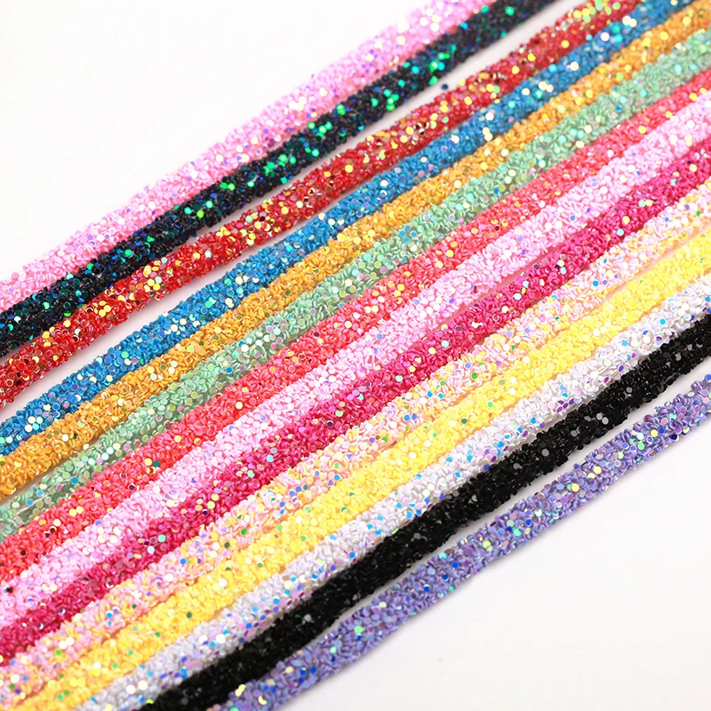 Rhinestone Trimmings 6mm 3yards Glue-On Soft Tube Cord Rope Strings