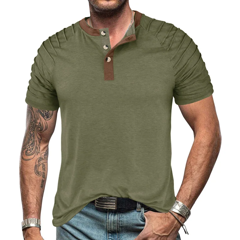 

GZBC-Summer Men's Color Matching ShirtT-shirt Men's Short SleeveTShirt Top