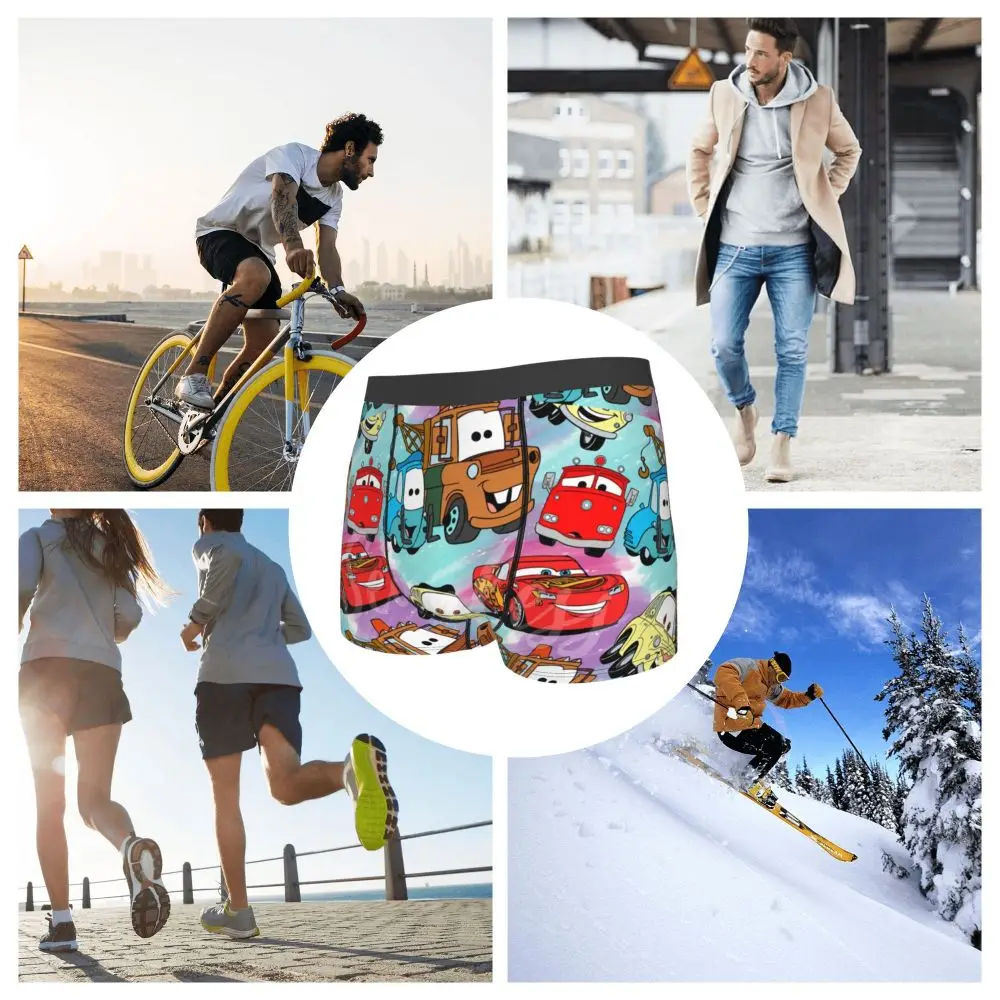 Custom Lightning McQueen Car Collage Boxers Shorts Men's Briefs Underwear Cool Underpants