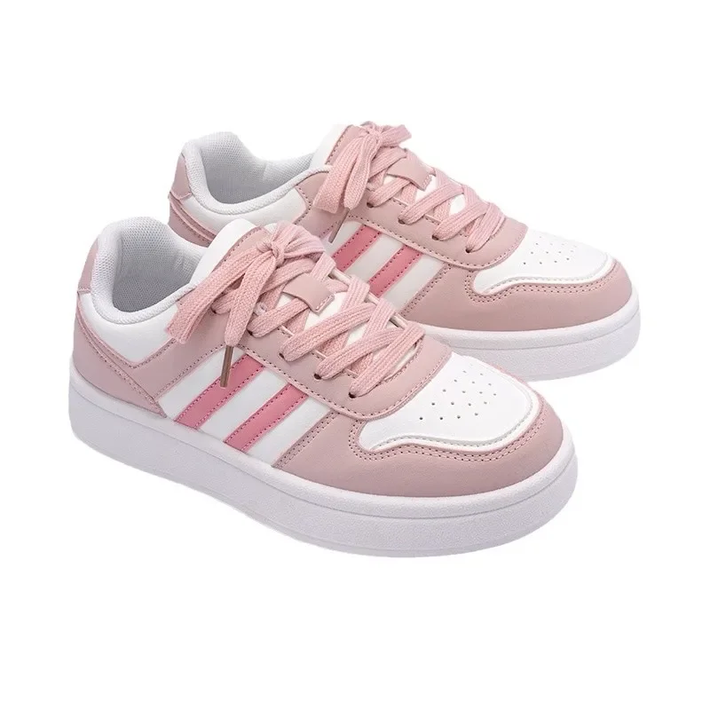 Women Shoes Sports Board Shoes Pink Board Shoes Women's Spring Versatile Student Campus Style Breathable With Light Heel