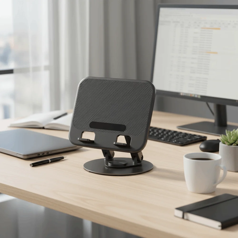 Höhenverstellbar 360° ° Drehbarer Notebook-Ständer, rutschfeste Basis, faltbarer Aufbewahrungs-Laptop-Ständer aus Kohlenstoffstahl, platzsparend – Detail 2