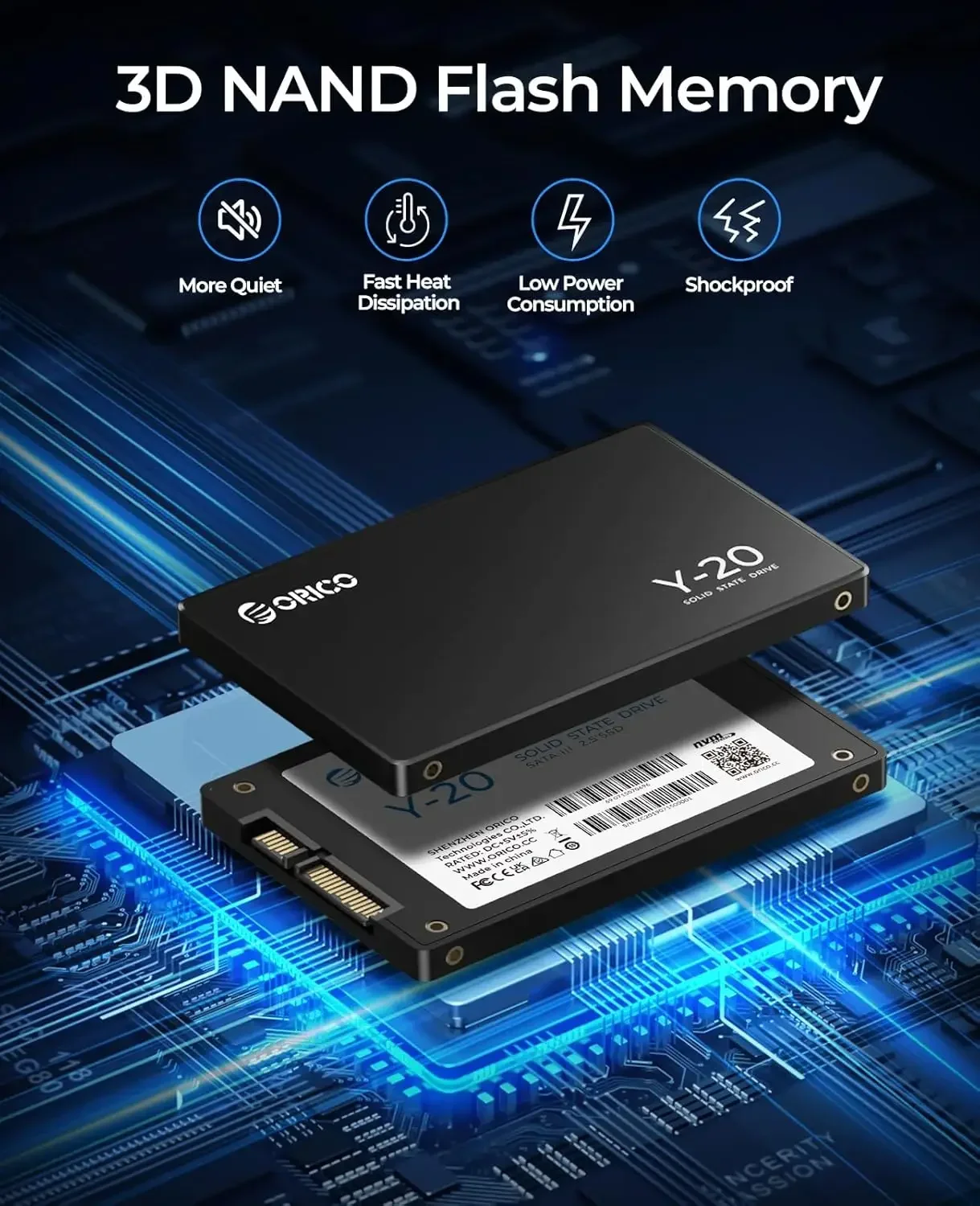 ORICO SATA III SSD 2.5” Internal Solid State Drive 3D NAND 512GB