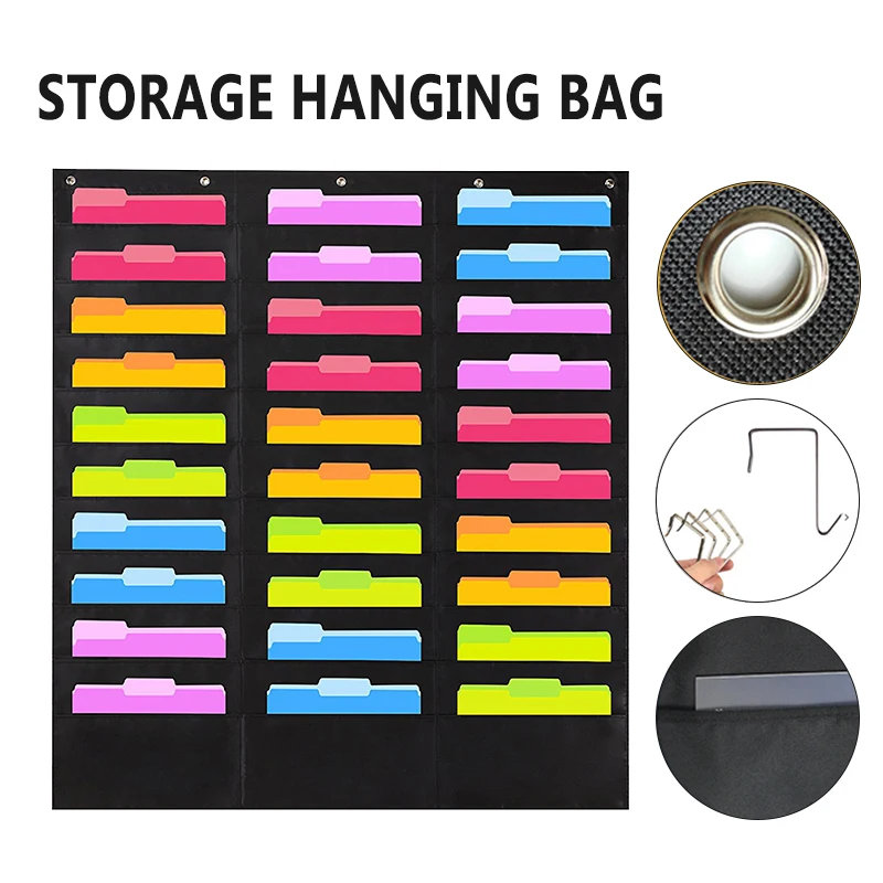 

Capacity Chart Pocket Mounted Organizer Home Office Office Xqmg Multi-pocket Bag Large Storag Wall Hanging Storage For File Home