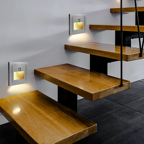 LED 벽 램프 PIR 모션 매입형 계단 조명, 실내 야외 장식, 계단 조명, 사다리 계단 복도 벽 램프 AC180-240V 2