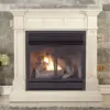 Dual Fuel Ventless Gas Fireplace System Mantle Thermostat Control6Fire Logs Use with Natural Gas or Liquid Propane Antique White 1