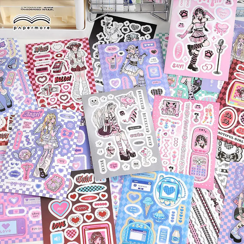 

PaperMore stickers this electronic girl cartoon cute girl DIY material