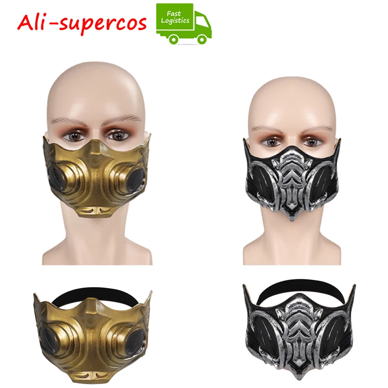 

Mortal Cos Kombat Scorpion Mask Sub-Zero Cosplay Latex Masks Helmet Masquerade Costume Accessories Halloween Party Suits Props