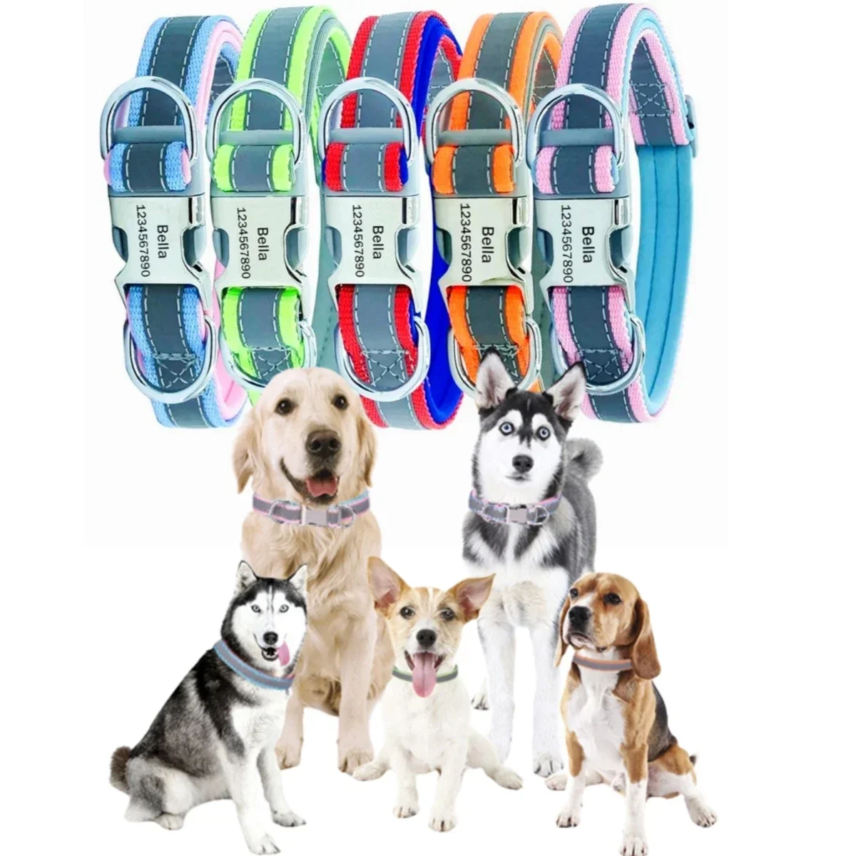 Adjustable Reflective Personalized Dog Collar - Image 5
