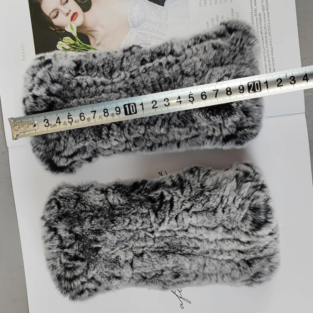 Hot Sale Winter Real Fur Golve Women Outdoor Warm 100% Real Rex Rabbit Fur Gloves Knit Thick Natural Soft Rex Rabbit Mittens