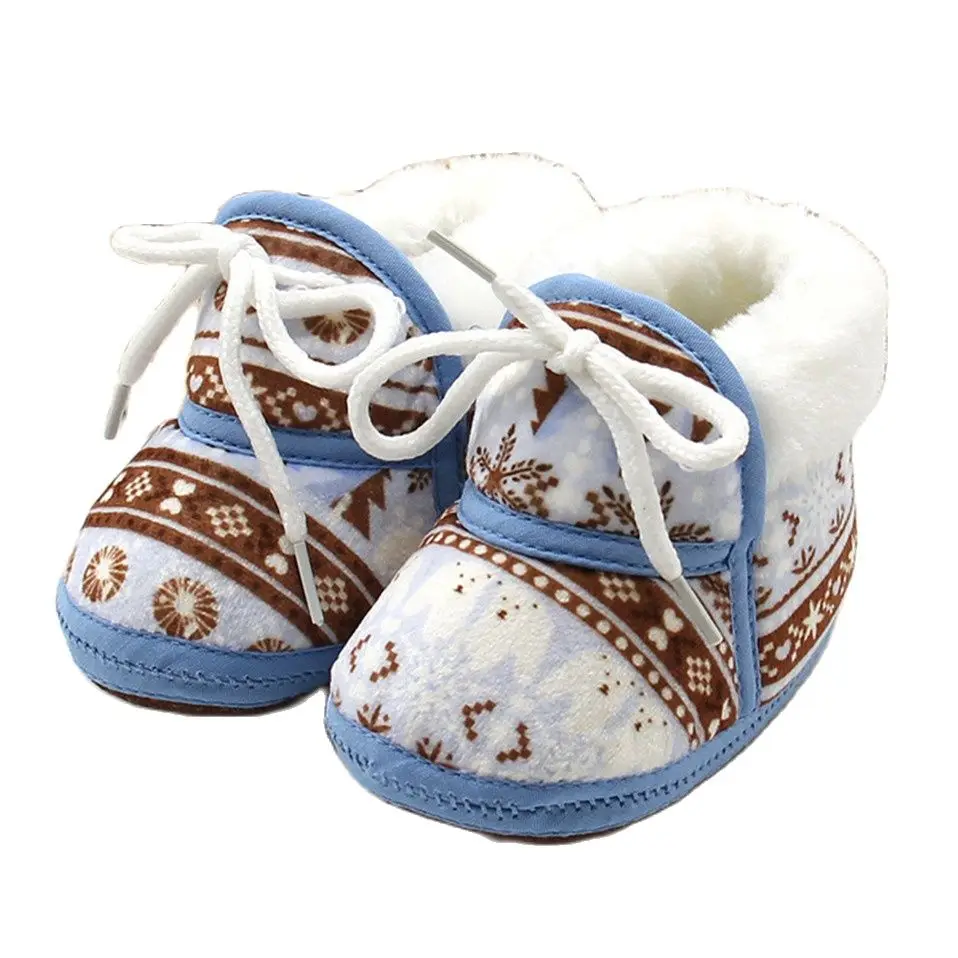 Newborn Baby Kids Booties Winter Crib Shoes Cotton White Casual Cute Bear Animal Prints Warm First Walkers 0-12M 