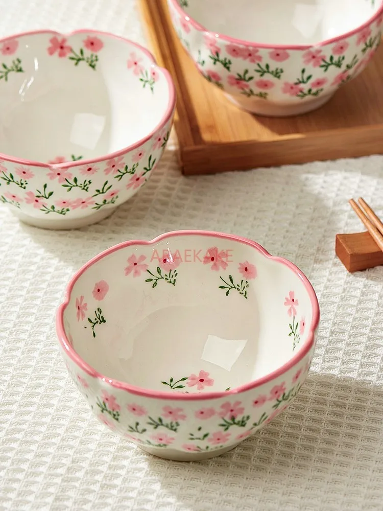 New High Appearance Rice Bowl, Ceramic Household Dining Bowl, Cute Tableware, Personal Special Bowl
