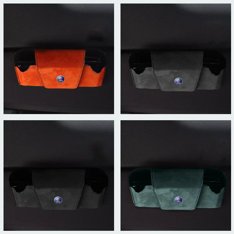 

Car Sun Visor Storage Box Storage Bag Glasses Suede Sunglasses Case Holder for saab 9-2X 9-3 9-5 9-7x 9-7 9-4x Car Accessories