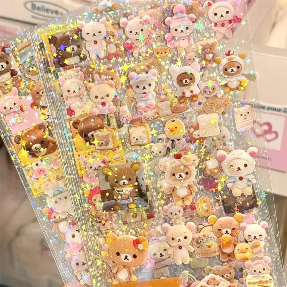 5 blätter Rilakkuma Wasserdicht Schneiden film aufkleber Hand konto materialien Wasser tasse Desktop dekoration kinder DIY Karte aufkleber