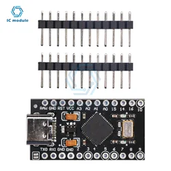 5V Pro Micro Type-C USB ATmega32U4 16MHz chip development board module For Arduino With 2 Row Pin Header