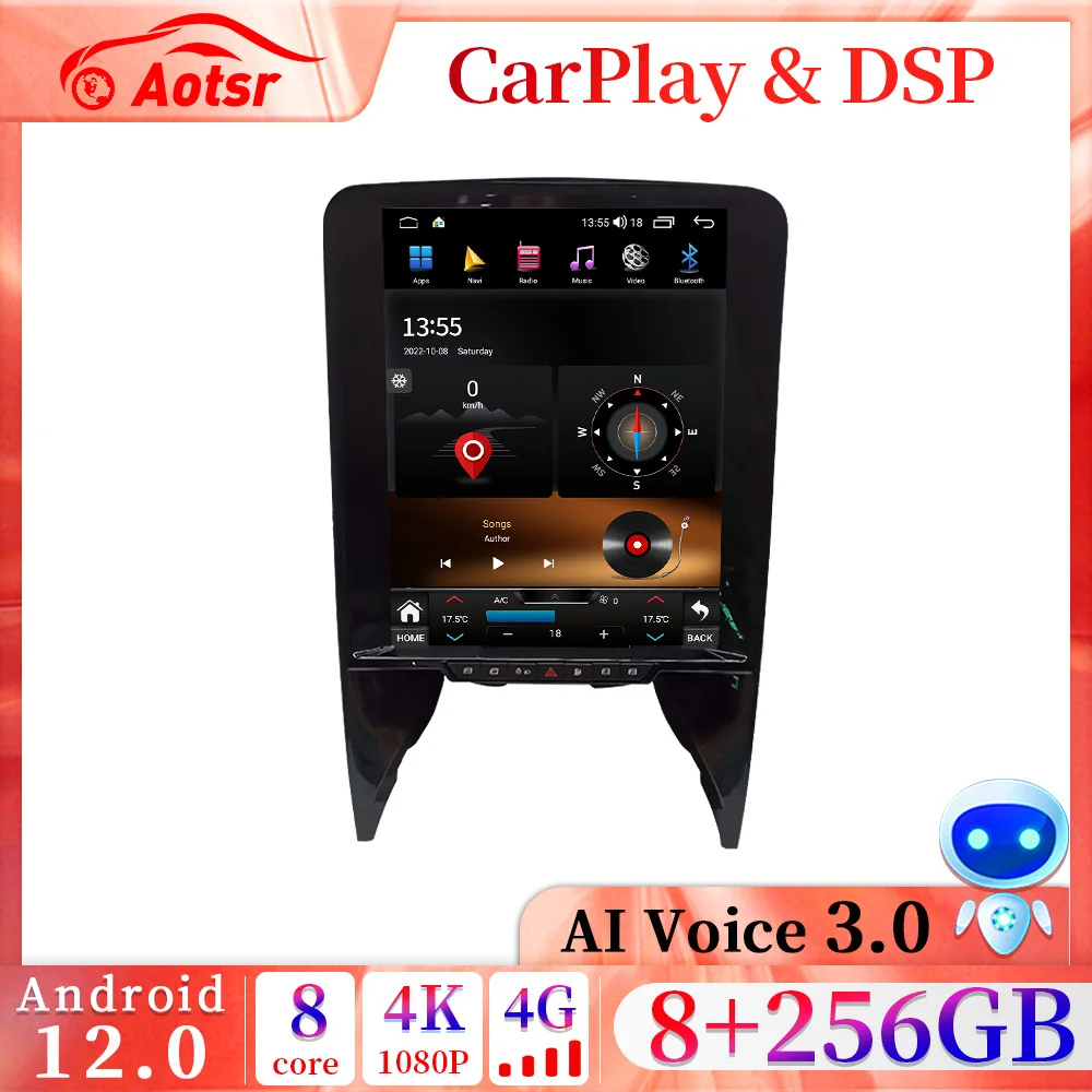 

For Lamborghini Gallardo 2004+ Android 12 car Multimedia Tesla Style Radio Player stereo Auto GPS Navigation Carplay 4G Headunit