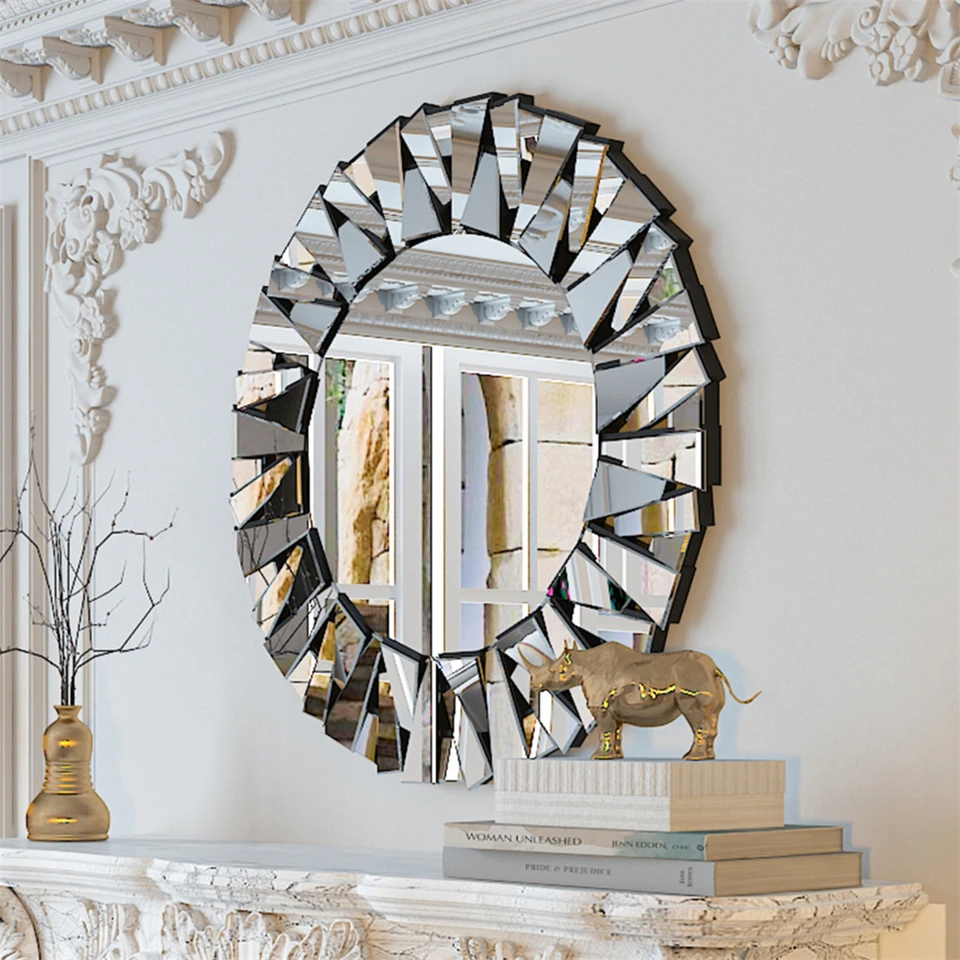 Large Round Wall Mirror Modern Accent Home Decor