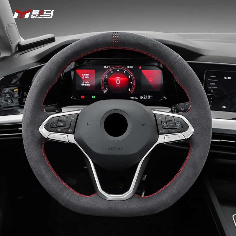 

Car suede Hand sewn steering wheel cover DIY steering wheel cover For vw golf 8 mk8 gti pro R-Line