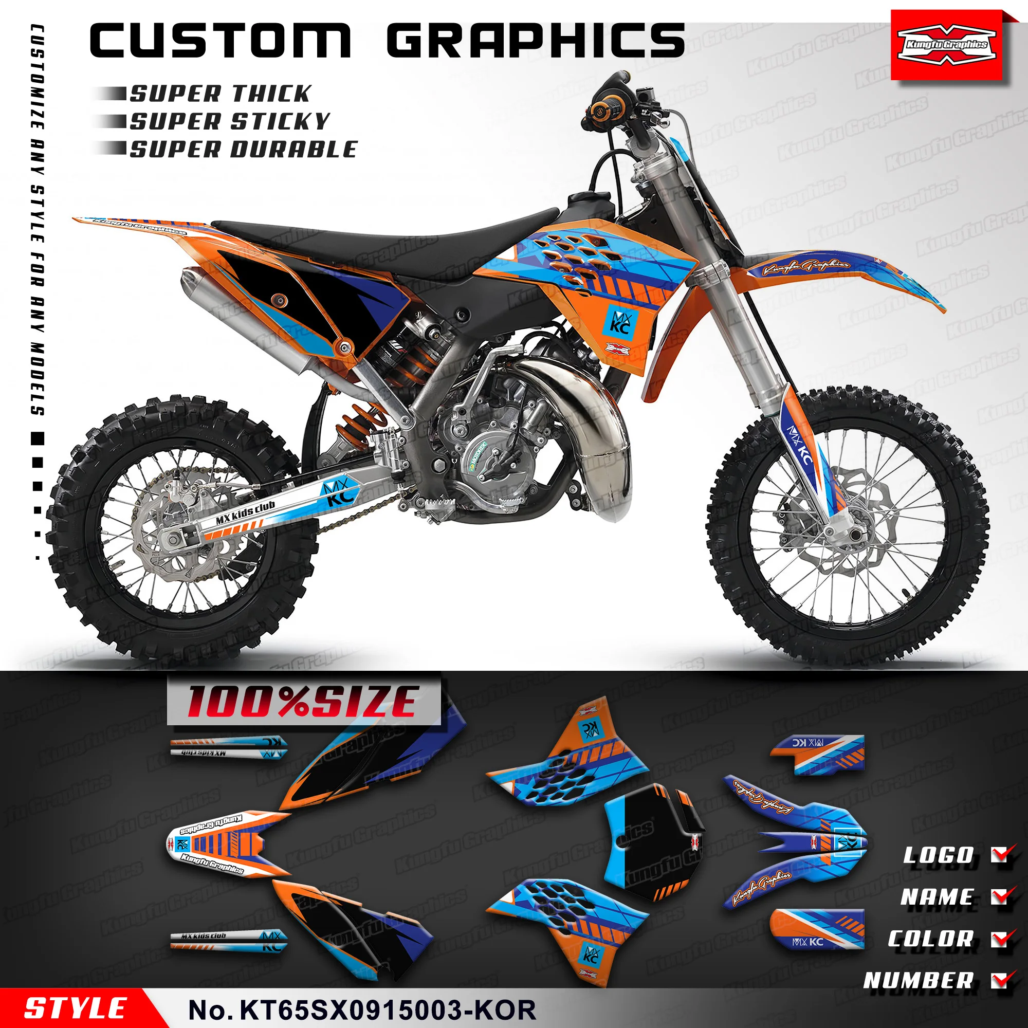 

Графический комплект, Набор наклеек для KTM SX 65 2009 2010 2011 2012 2013 2014 2015, искусственная кожа