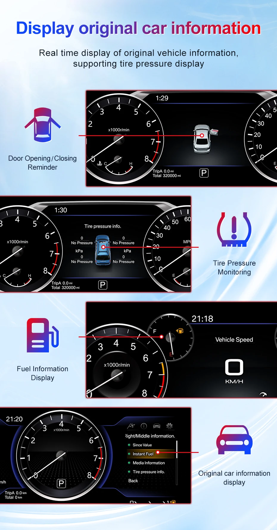 2026 New Product Facroy Price Digital LCD Car Dashboard For BMW Opel Astra H 200