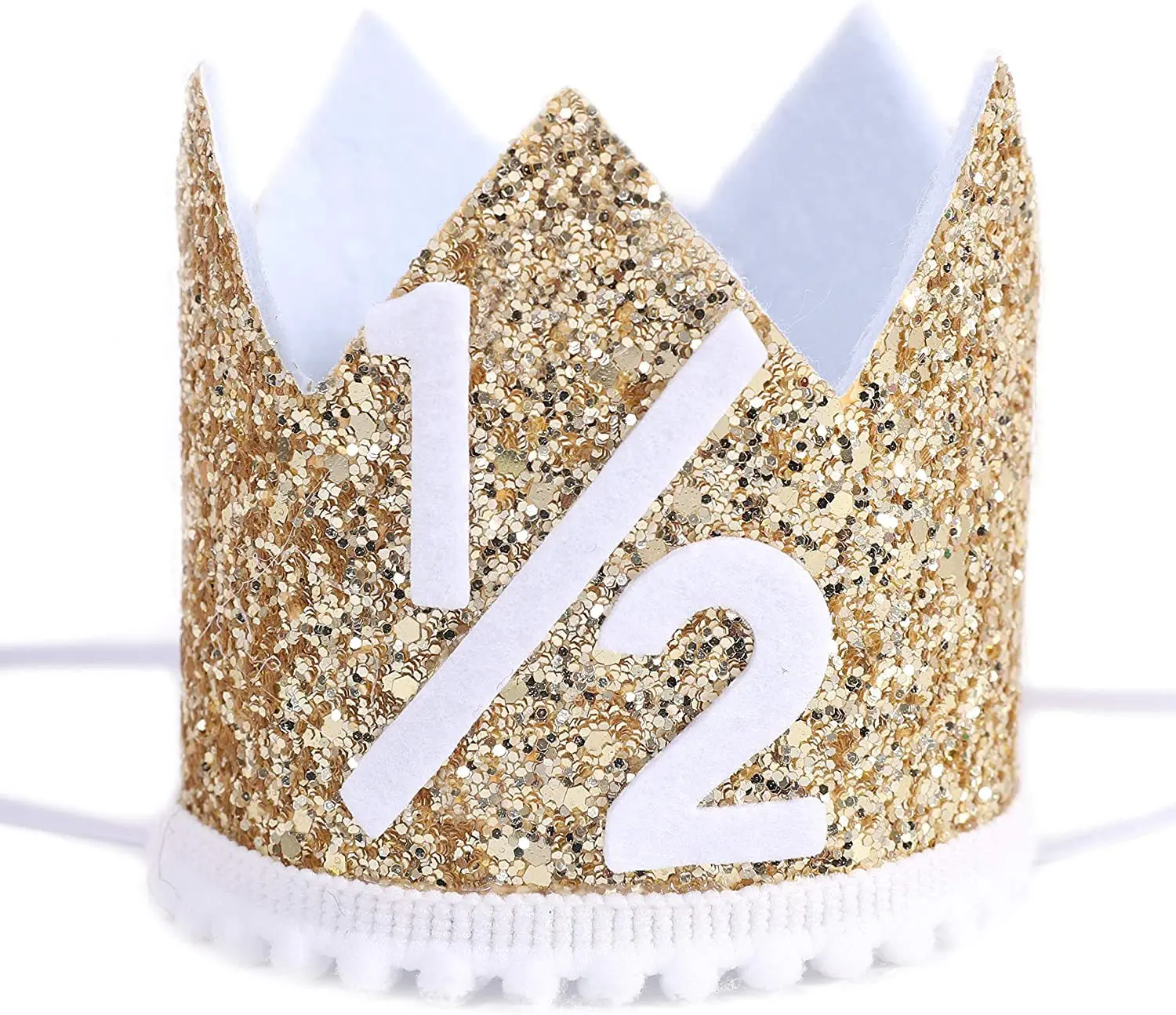 Baby Crown Hat Birthday Crown Party Hat 6 Months Happy Half Year Foil Balloons Banner 1/2 Birthday Hat Cap For Baby Shower Boy Girl Party Decoration
