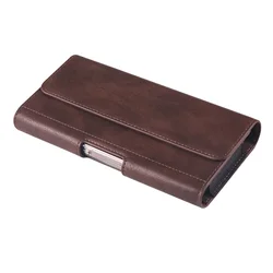 Universal Horizontal Rubber Band Cell Phone Belt Pouch - 7.2 inch (Coffee)