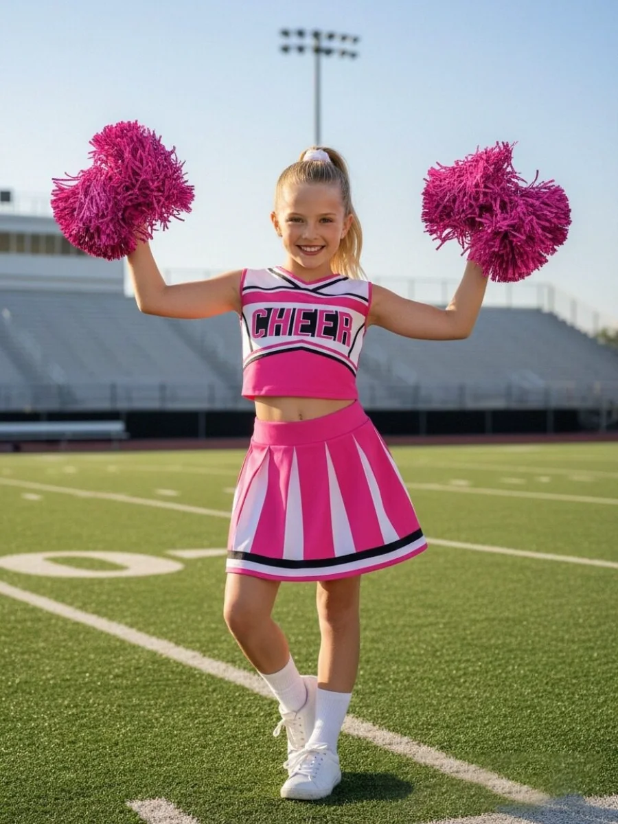 Soccer Babe Cheerleading Uniform Pleated Skirt Sports Dress Lightweight Comfortable For Girls Performance And Competition Wear