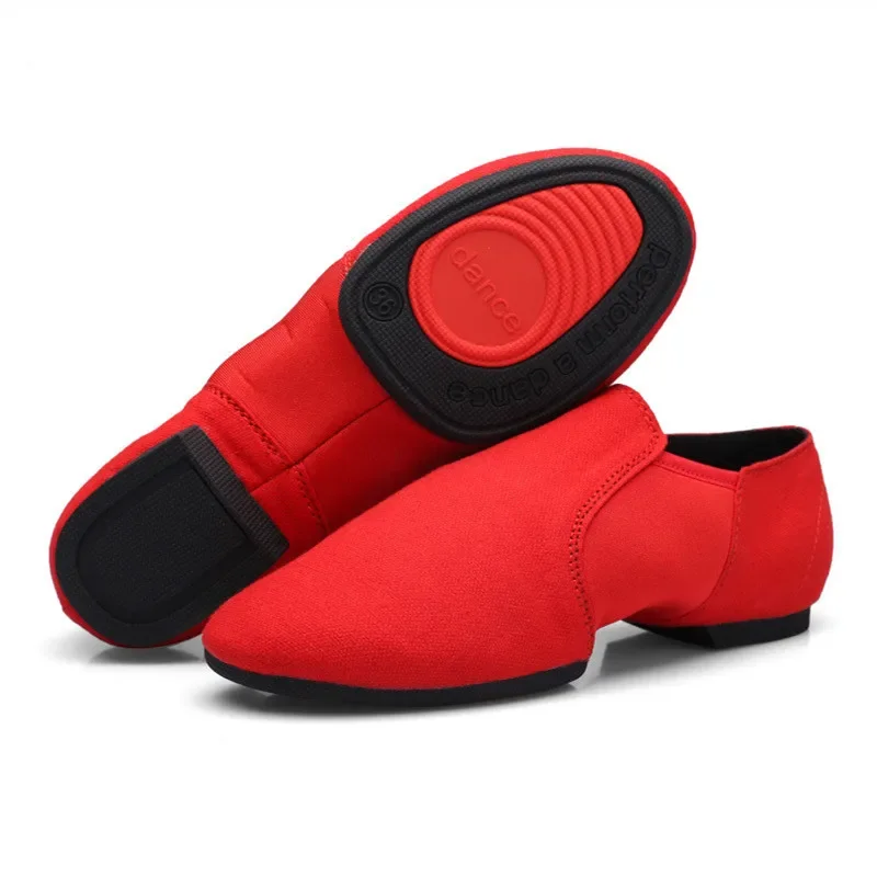 Dance Shoes Female Canvas Soft Rubber Suede Bottom Lace Free Low-cut Salsa Jazz Dance Shoes