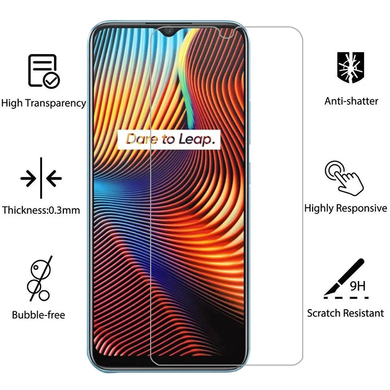 Realme용 강화 유리 글로벌 케이스 커버, Realme7i 7 i i7 6.5 휴대폰 코크 백, Realmi reame