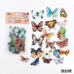 Colorful Butterfly Collection Sticker Pack - 40 Pieces for DIY Scrapbooking & Decor (Multicolored butterf)