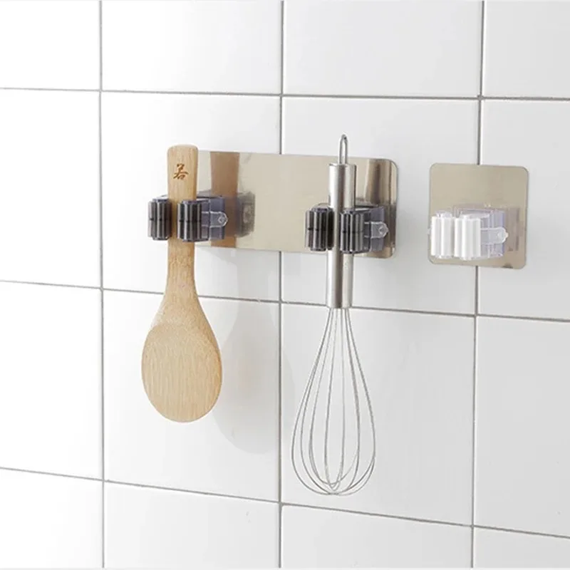 Wall Mounted Mop Organizer Holder Brush Broom Hanger Home Storage Rack Bathroom Suction Hanging Pipe Hooks Household Tools home