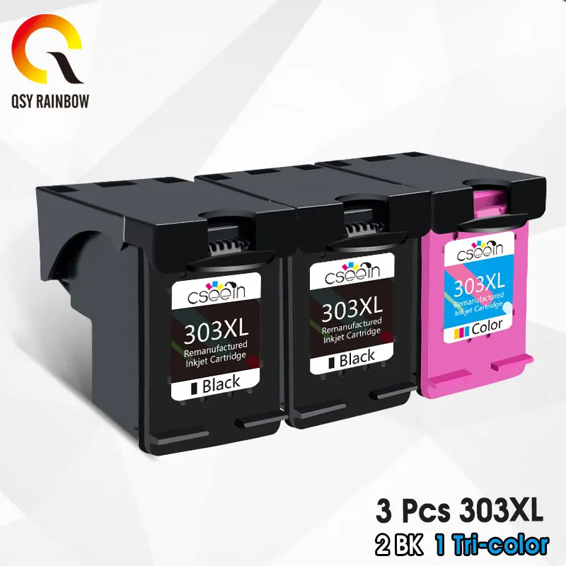 Qsyrainbow 303Xl Cartuccia Di Inchiostro Di Ricambio Per Hp 303 Xl Hp303 Envy 6220 7820 7822 7830 7158 7132 7120 7164 Stampante