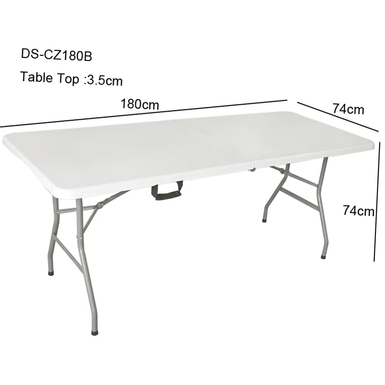 6ft Modern Meeting Plastic Fold Up White Rectangular  Folding Table Outdoor 6ft Wholesale