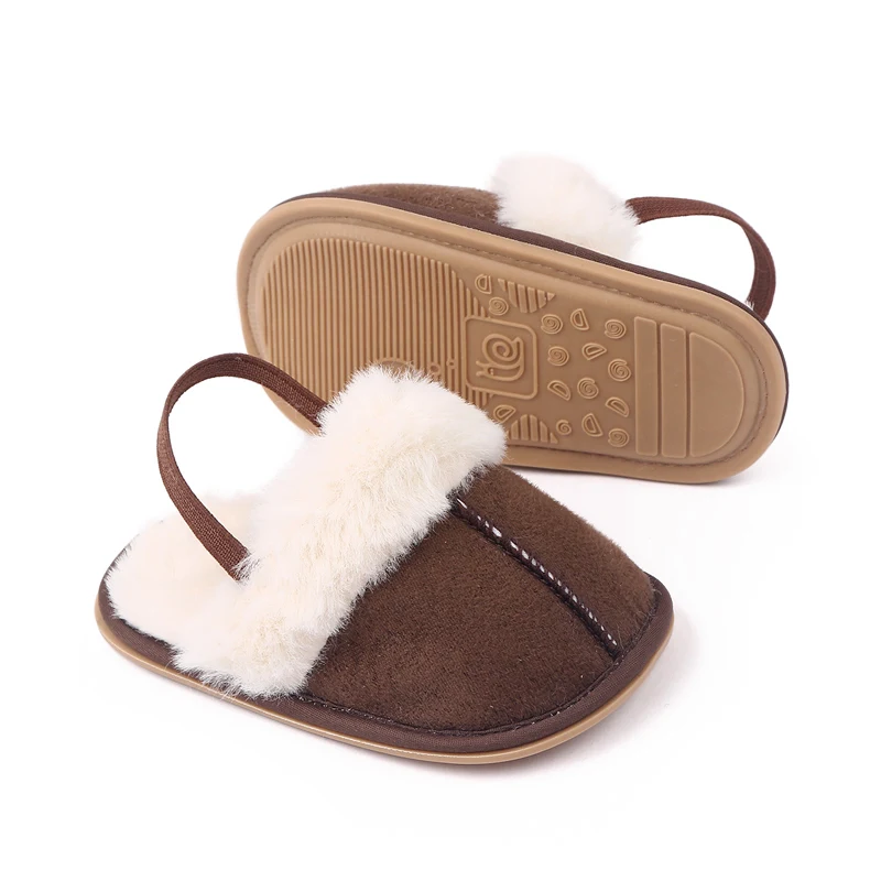 Baby Winter Warm Slipper Soft and Warm Fluffy High Quality TPR Sole Anti-slip Hot Selling for Newborn Toddler Indoor Prewalking 6