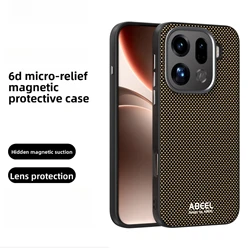 Frosted Carbon Fiber Phone Case with Wireless Charging and Invisible Magnetic Shell - OPPO Find X8 Ultra (Yellow )