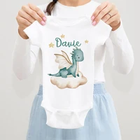 Personalized Dragon Baby Bodysuit Custom Name Infant Cute Romper Boys Girls Clothes Baby Shower Gift Newbron Baby Outfit 1