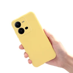 Silicone Shockproof TPU Phone Case - Soft Back Cover for Vivo X80 Lite (Yellow)