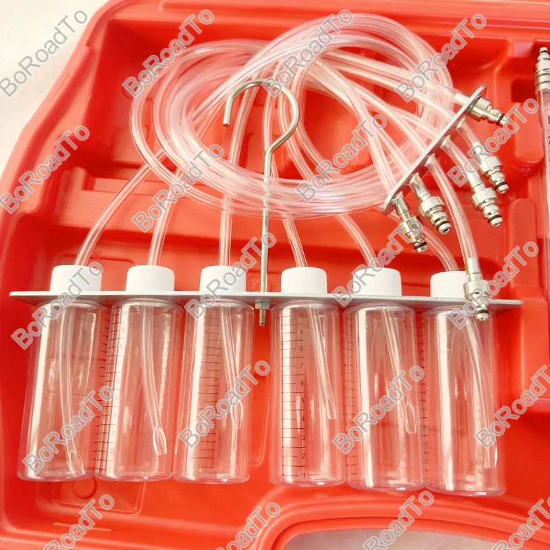 Diesel Common Rail Injector Flow Meter With 24 Adaptors Fuel Line Test Tester /Diagnosis Tool Set 6 injectors tested together