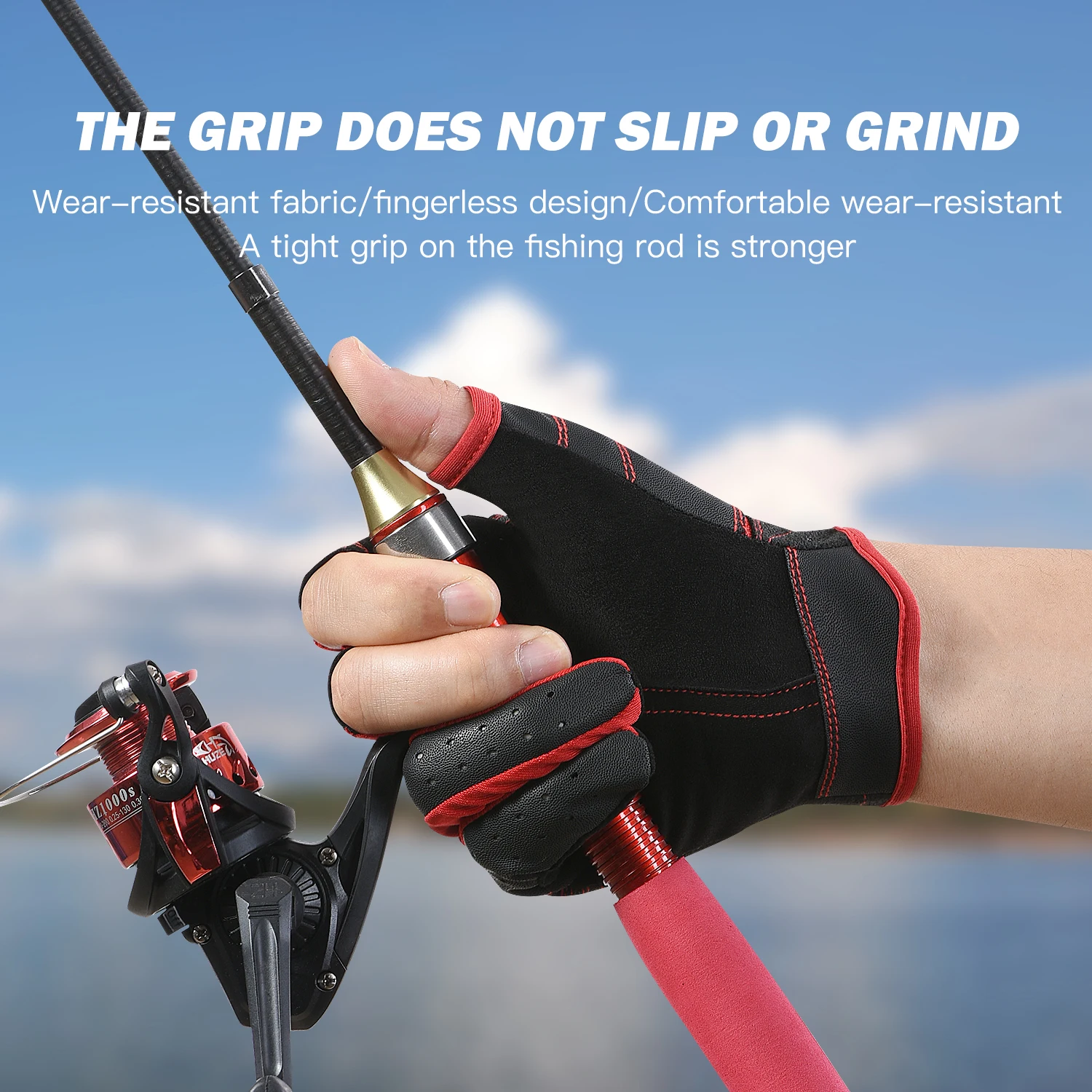 Open Finger Fishing Gloves Breathable Comfortable Anti slip Wear-resistant Three Fingers Convenient