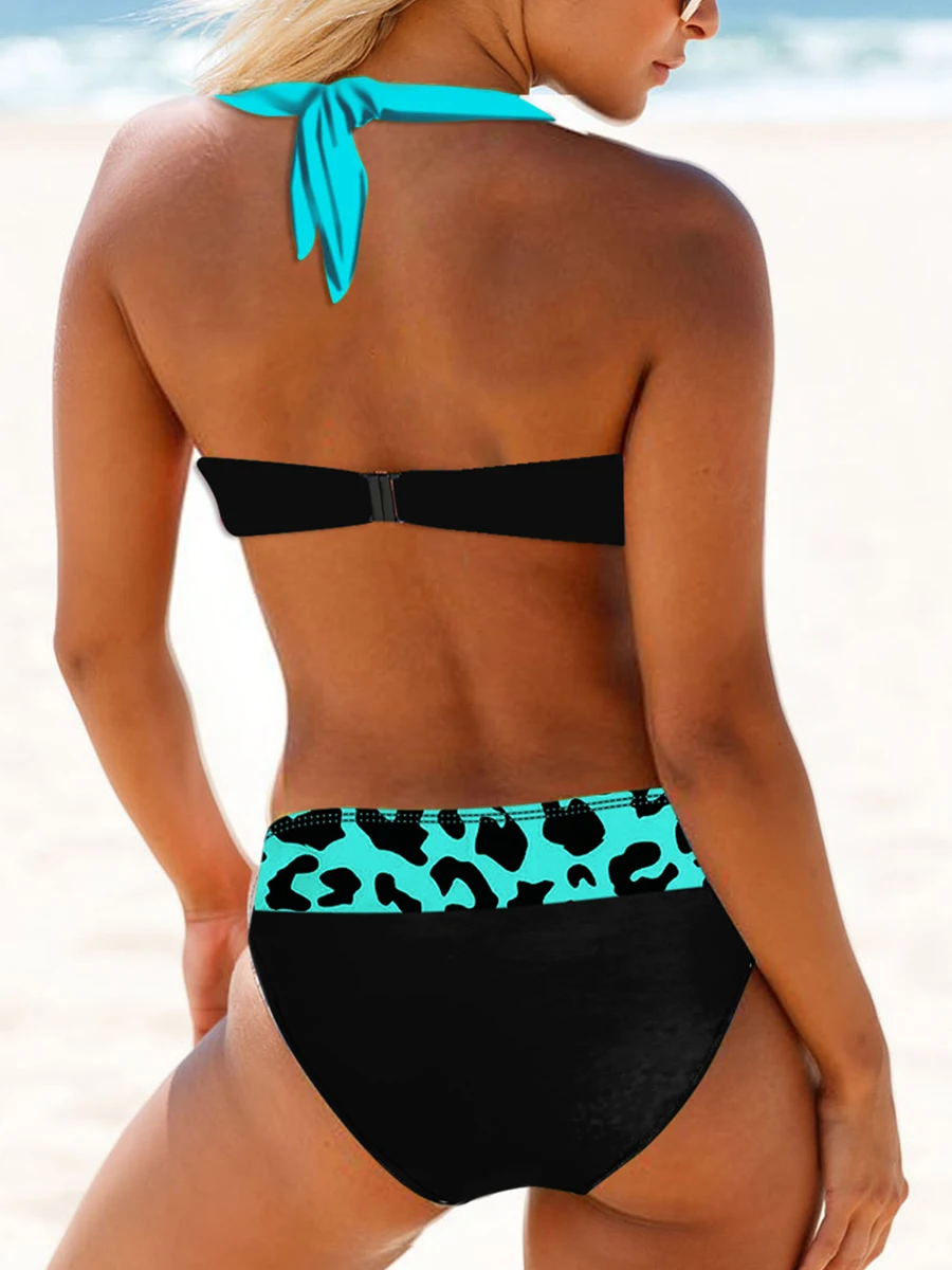 2024 Halter String Bikini Women Swimwear Print Sexy Swimsuit Female Beachwear Bathers Bathing Swimming Swim Suit