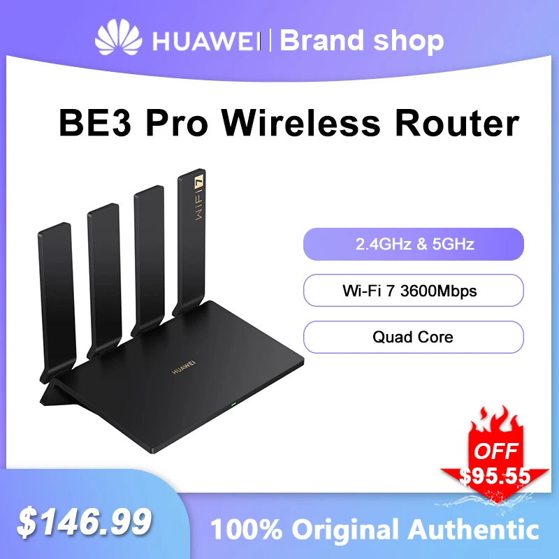 Original Huawei BE3 Pro Wireless Router Wi-Fi 7 3600Mbps Network Signal Repeater Quad Core 2.4GHz 5GHz Gigabit WiFi Amplifier