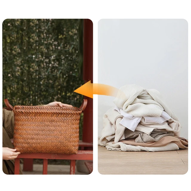 Kézzel Készített Utánzás Rattan Szövött Tároló Kosár Lundry Bath Kozmetikai Törülköző Tok Összecsukható Mosodai - Image 5