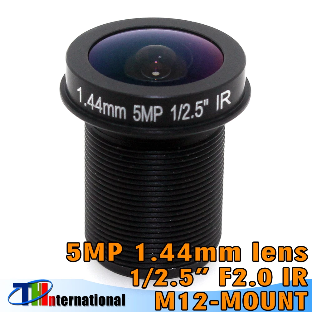 

Panoramic 5MP 1.44mm lens 180 Degree F2.0 1/2.5" M12 CCTV lens Fisheye for 720P/1080P CCTV IP Camera