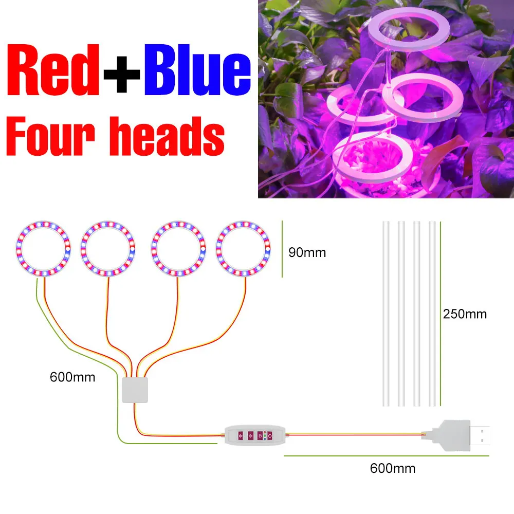 Full Spectrum LED Grow Light with Dimmable 24-Hour Timer