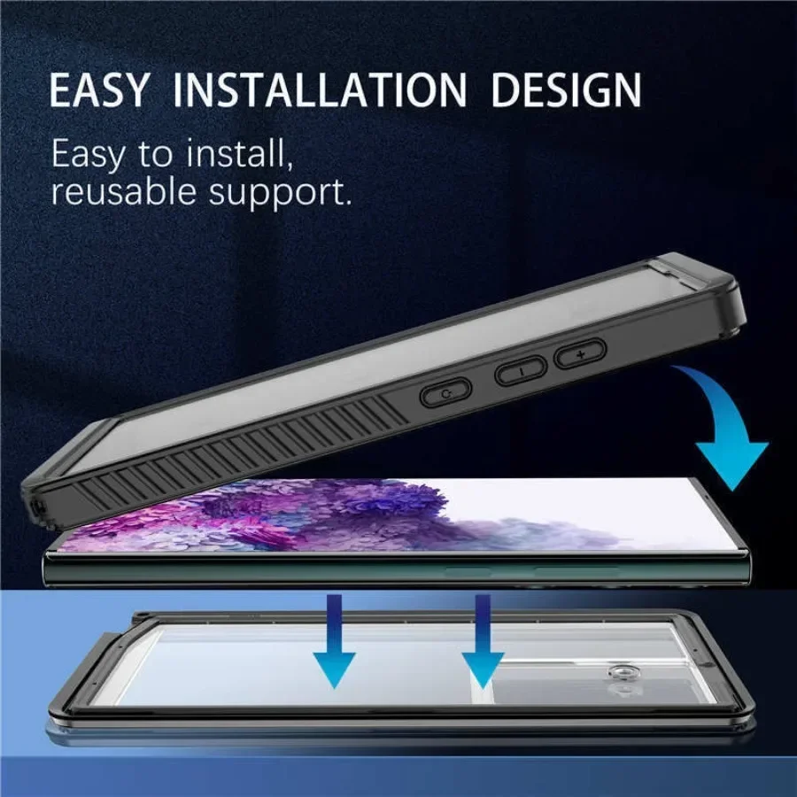 IP68 Transparent Waterproof TPU Case For Samsung S24 S23 Ultra Plus S21 S20 FE Full Protection Shockproof Cover Screen Protector