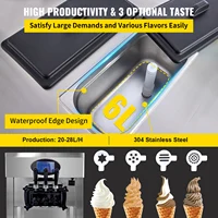 VEVOR – Machine à crème glacée molle commerciale, 2200W, 3 saveurs, 5.3-7.4 Gal/H, pré-refroidissement de la nuit, nettoyage automatique du panneau LCD pour les Restaurants 4