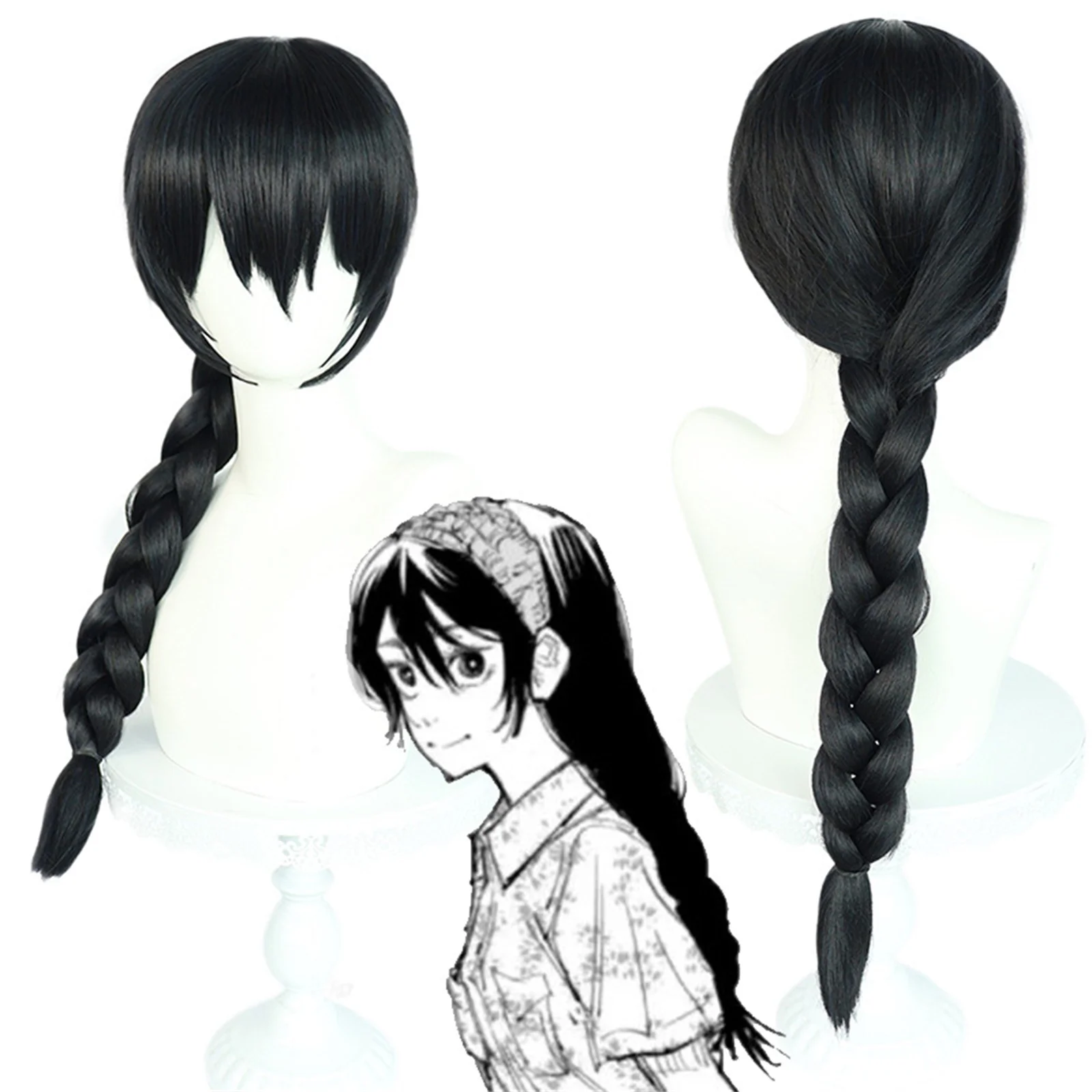 

High Quality Wig Cosplay Anime Jujutsu Kaisen Amanai Riko 70Cm Long Black Heat Resistant Party Hair Wigs Cap Halloween Party