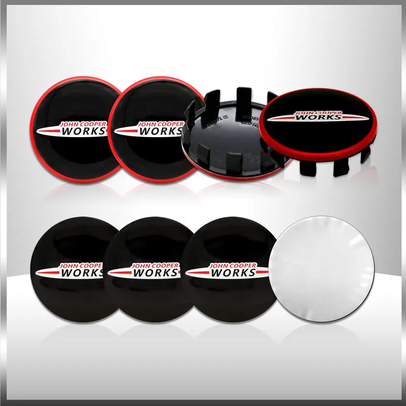 4 Pz 56Mm Jcw John Cooper Works Logo Car Wheel Center Hub Cap Rim Refit Badge Cover Per Mini Coopers Clubman R56 R52 F55 F56 R60